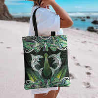New Zealand Mere Pounamu Weapon Tote Bag Aotearoa Mango Paua Shell Maori Pattern