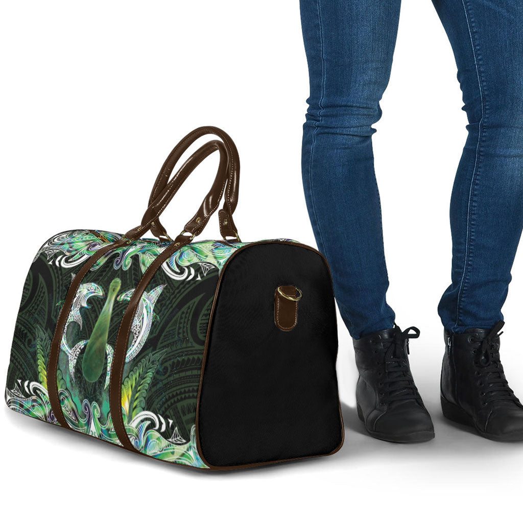 New Zealand Mere Pounamu Weapon Travel Bag Aotearoa Mango Paua Shell Maori Pattern