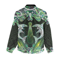 New Zealand Mere Pounamu Weapon Women Casual Shirt Aotearoa Mango Paua Shell Maori Pattern