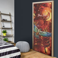 New Zealand Kea Bird Matariki Personalised Door Cover Silver Fern Maori Pattern