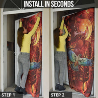 New Zealand Kea Bird Matariki Personalised Door Cover Silver Fern Maori Pattern