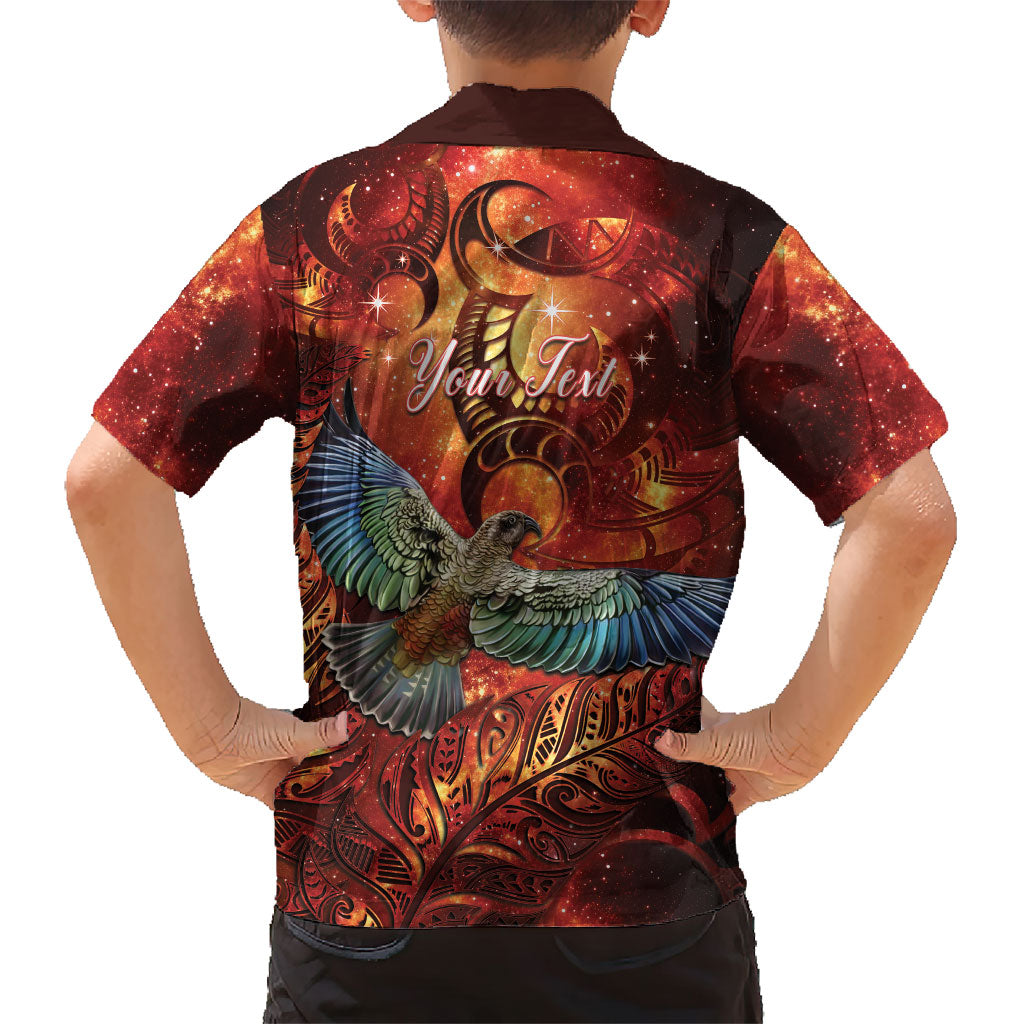 New Zealand Kea Bird Matariki Personalised Family Matching Mermaid Dress and Hawaiian Shirt Silver Fern Maori Pattern LT22 - Polynesian Pride