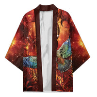 New Zealand Kea Bird Matariki Personalised Kimono Silver Fern Maori Pattern