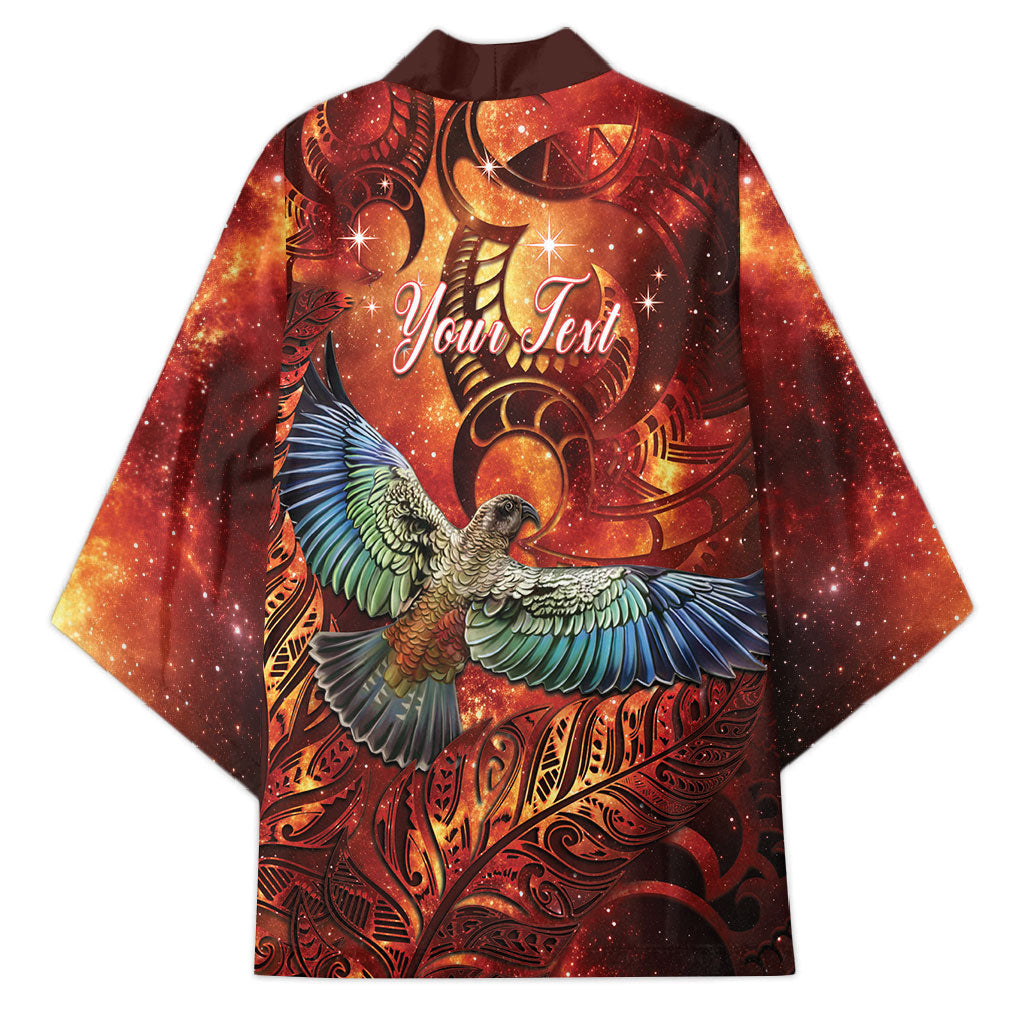 New Zealand Kea Bird Matariki Personalised Kimono Silver Fern Maori Pattern
