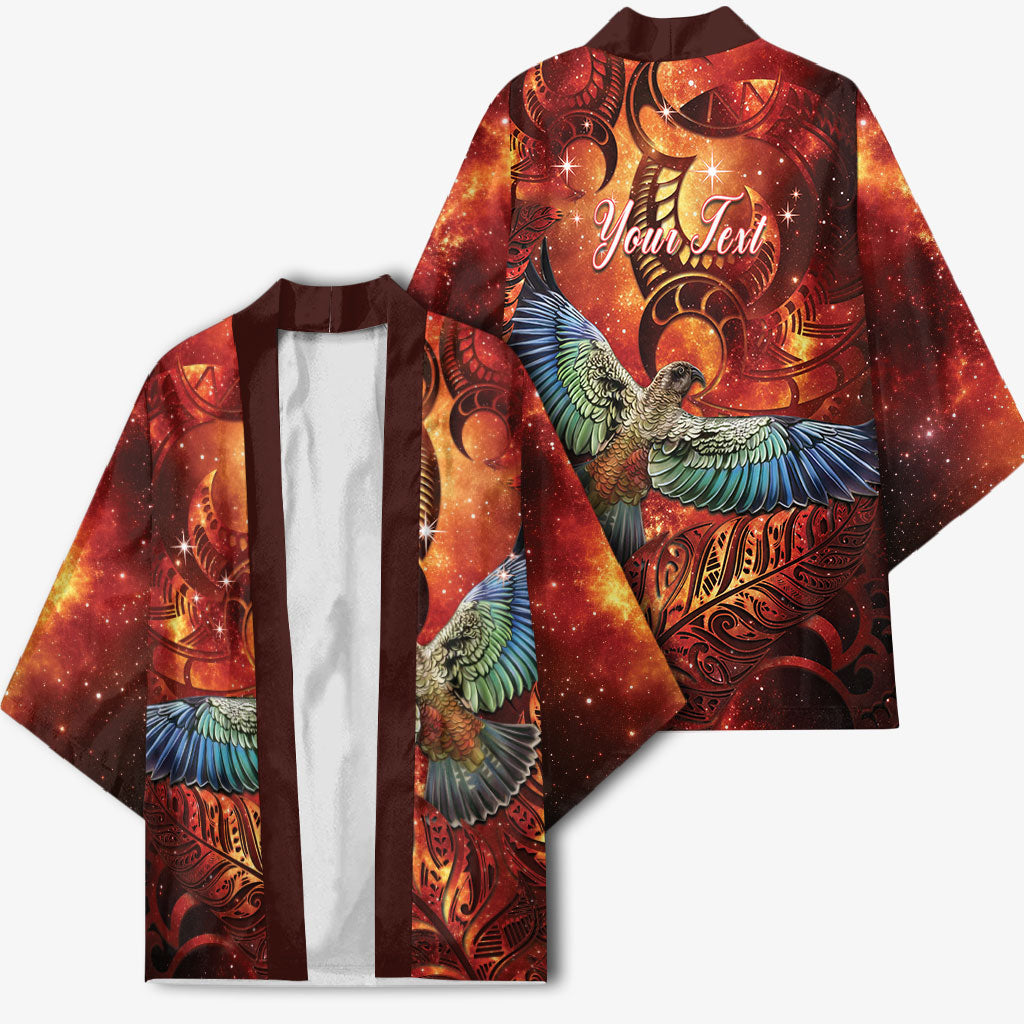 New Zealand Kea Bird Matariki Personalised Kimono Silver Fern Maori Pattern