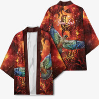 New Zealand Kea Bird Matariki Personalised Kimono Silver Fern Maori Pattern