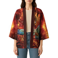 New Zealand Kea Bird Matariki Personalised Kimono Silver Fern Maori Pattern