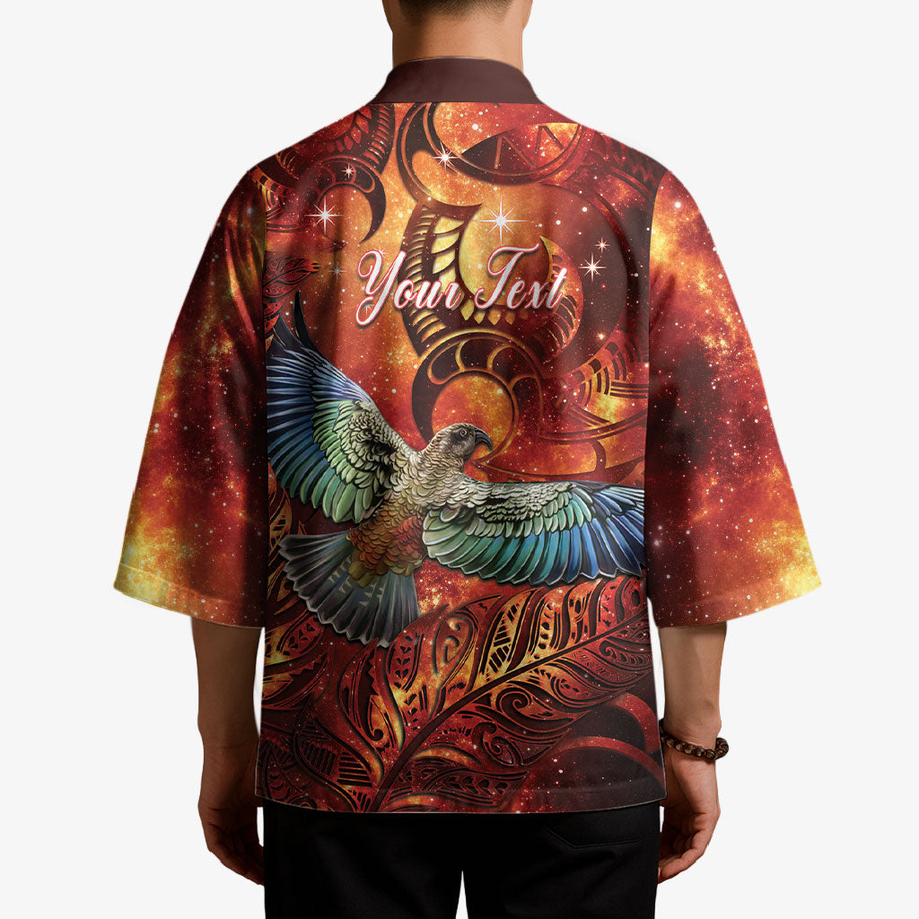 New Zealand Kea Bird Matariki Personalised Kimono Silver Fern Maori Pattern