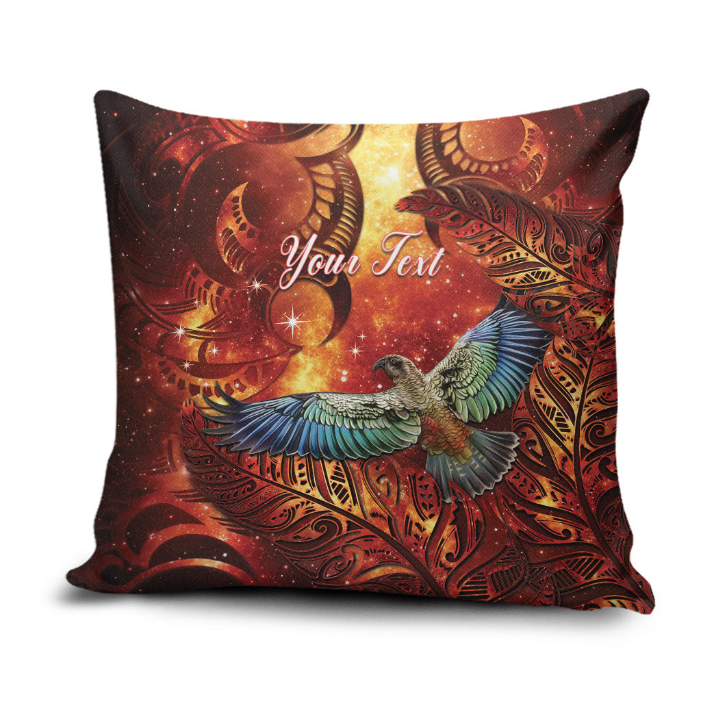 New Zealand Kea Bird Matariki Personalised Pillow Cover Silver Fern Maori Pattern