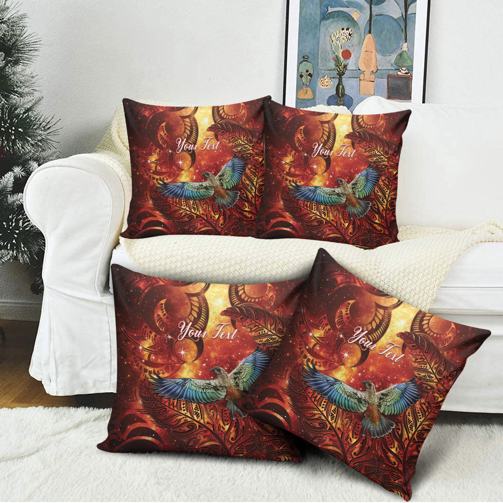 New Zealand Kea Bird Matariki Personalised Pillow Cover Silver Fern Maori Pattern