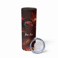 New Zealand Kea Bird Matariki Personalised Skinny Tumbler Silver Fern Maori Pattern LT22 - Polynesian Pride