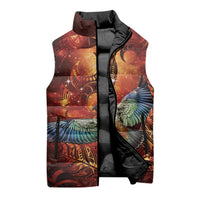 New Zealand Kea Bird Matariki Personalised Sleeveless Puffer Jacket Silver Fern Maori Pattern
