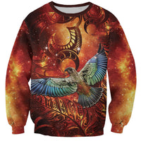 New Zealand Kea Bird Matariki Personalised Sweatshirt Silver Fern Maori Pattern