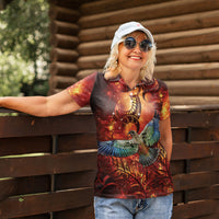 New Zealand Kea Bird Matariki Personalised Women Polo Shirt Silver Fern Maori Pattern