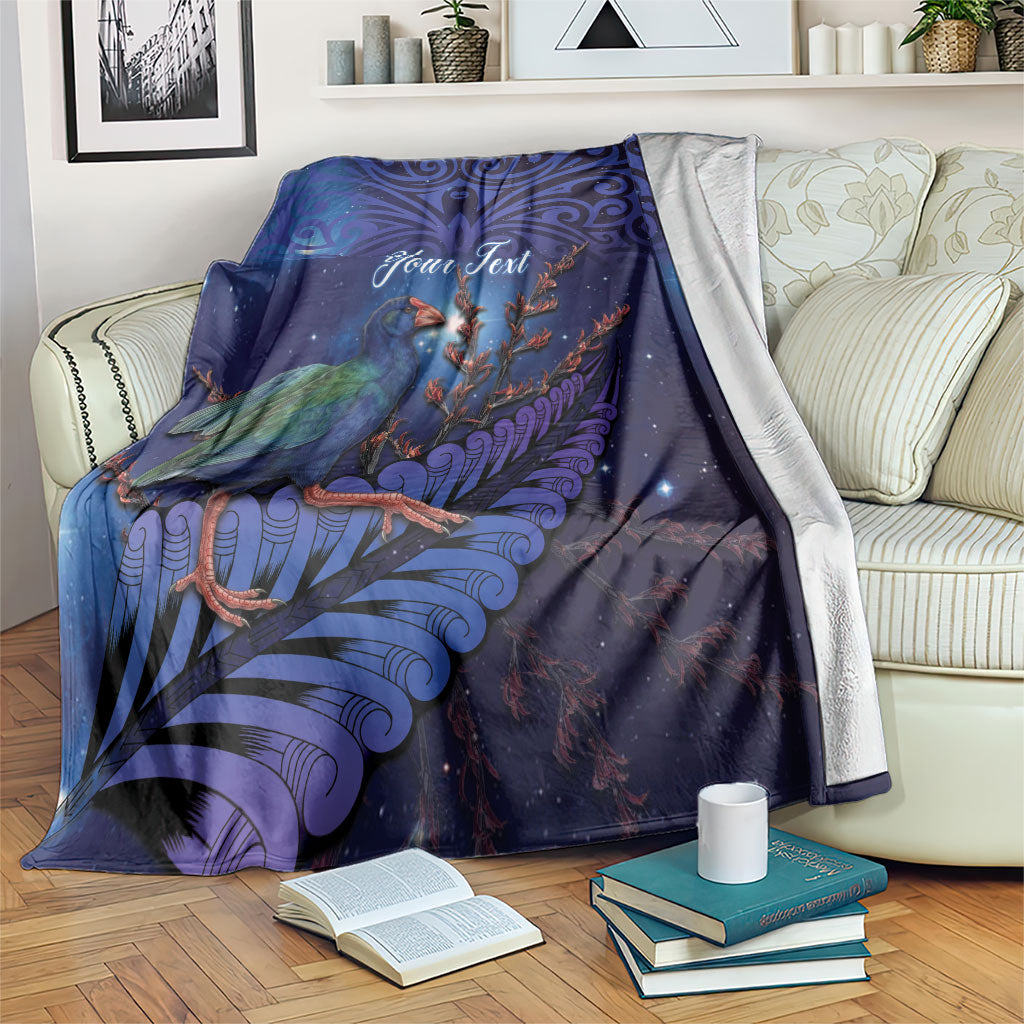 Takahe New Zealand Personalised Blanket Harakeke Silver Fern Maori Pattern