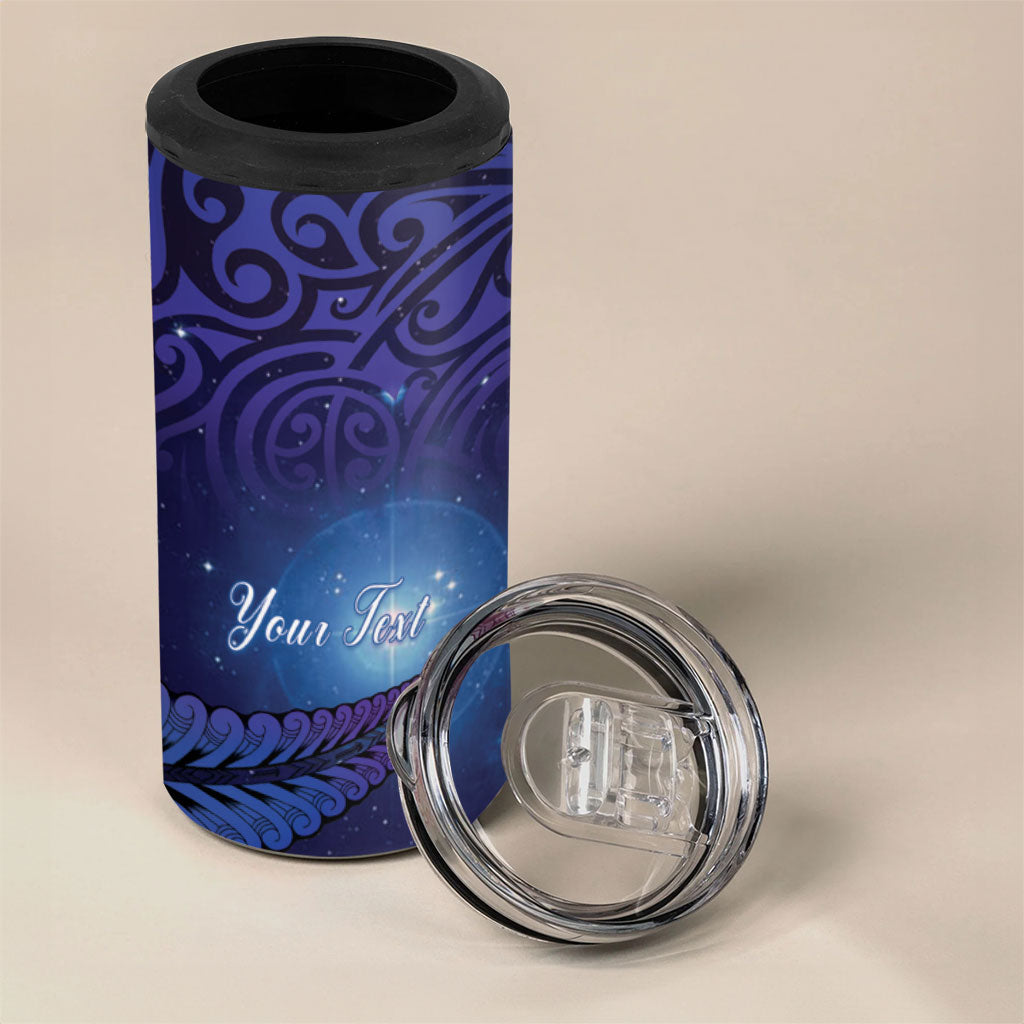 Takahe New Zealand Personalised 4 in 1 Can Cooler Tumbler Harakeke Silver Fern Maori Pattern LT22 - Polynesian Pride