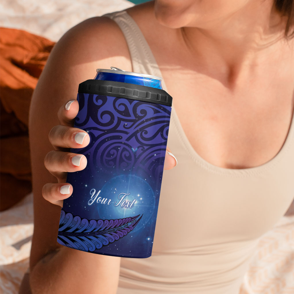 Takahe New Zealand Personalised 4 in 1 Can Cooler Tumbler Harakeke Silver Fern Maori Pattern LT22 - Polynesian Pride