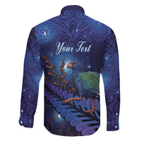Takahe New Zealand Personalised Family Matching Mermaid Dress and Hawaiian Shirt Harakeke Silver Fern Maori Pattern
