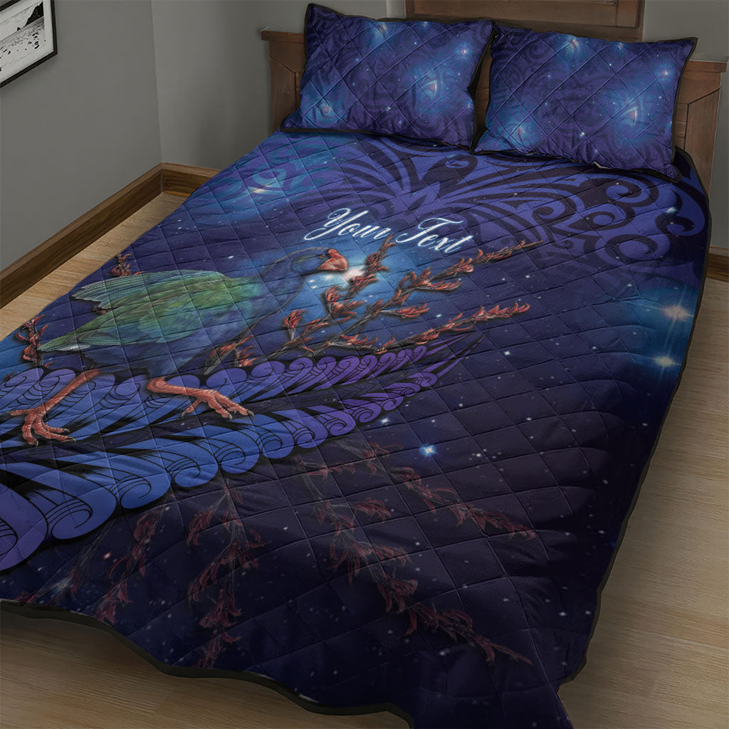 Takahe New Zealand Personalised Quilt Bed Set Harakeke Silver Fern Maori Pattern LT22 - Polynesian Pride