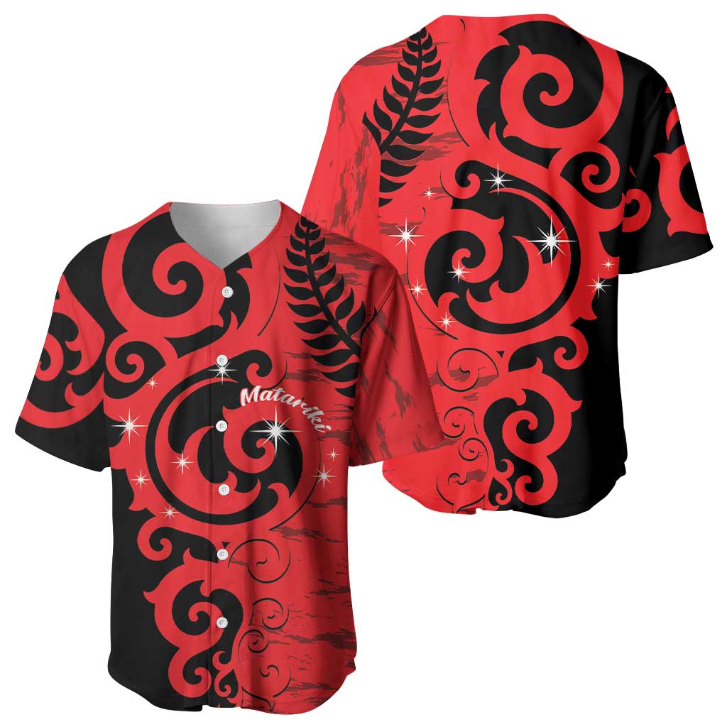 New Zealand Matariki Baseball Jersey Maori New Year Koru Pattern
