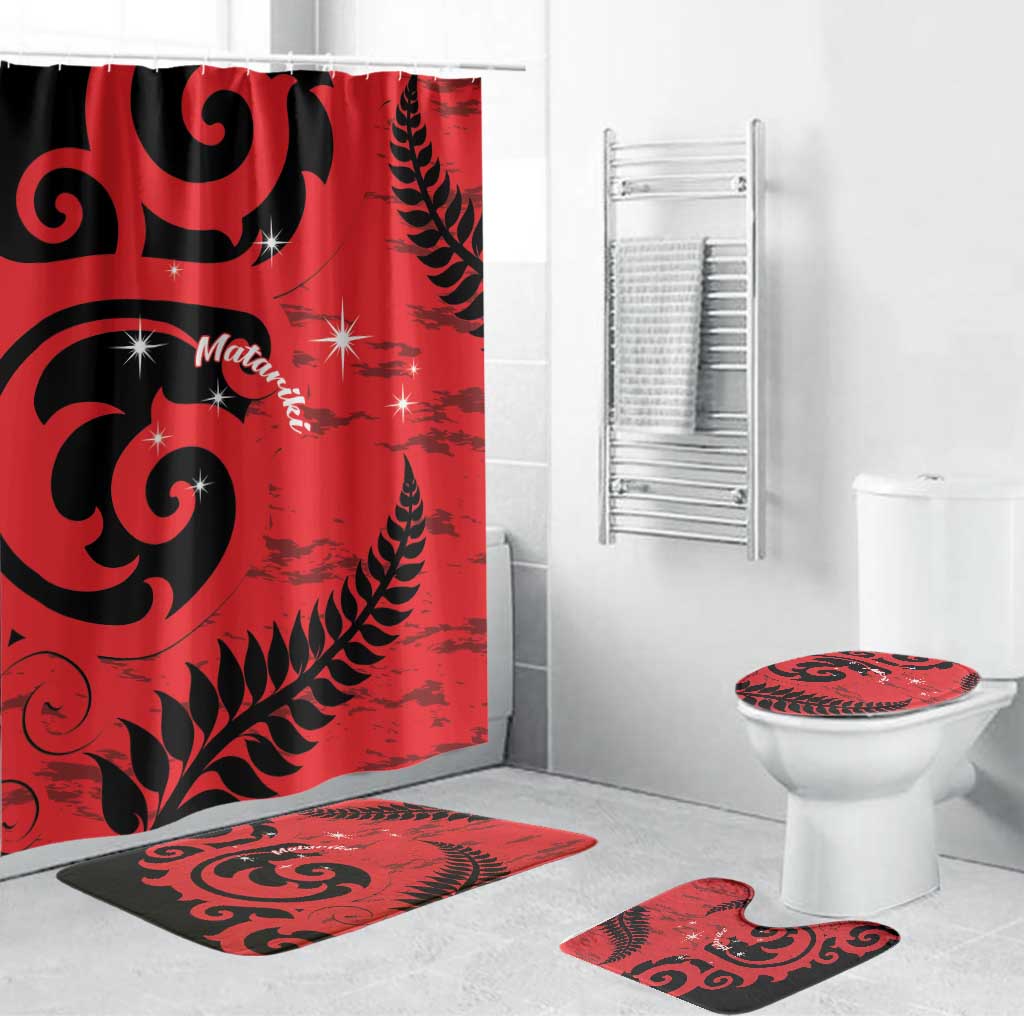 New Zealand Matariki Bathroom Set Maori New Year Koru Pattern