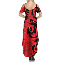 New Zealand Matariki Family Matching Summer Maxi Dress and Hawaiian Shirt Maori New Year Koru Pattern