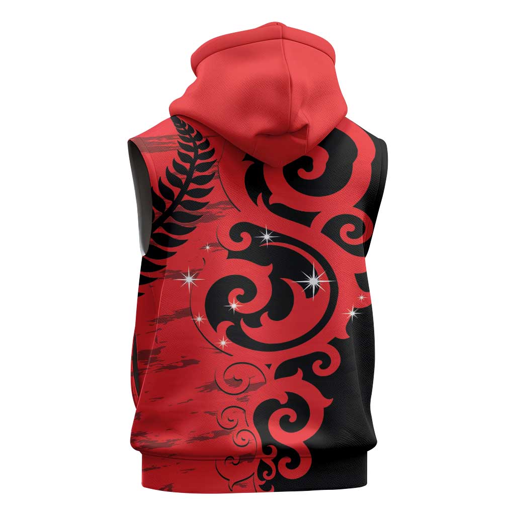 New Zealand Matariki Sleeveless Zip Hoodie Maori New Year Koru Pattern