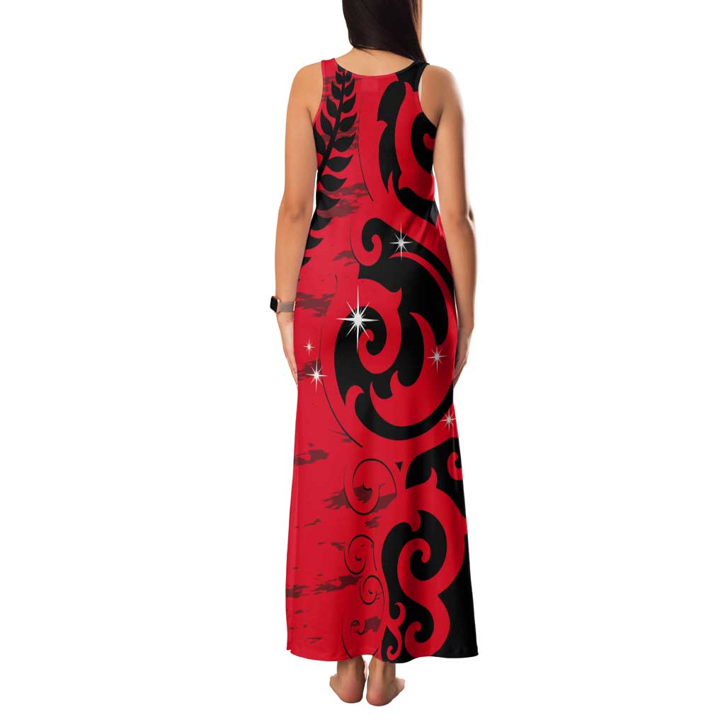 New Zealand Matariki Tank Maxi Dress Maori New Year Koru Pattern LT22 - Polynesian Pride
