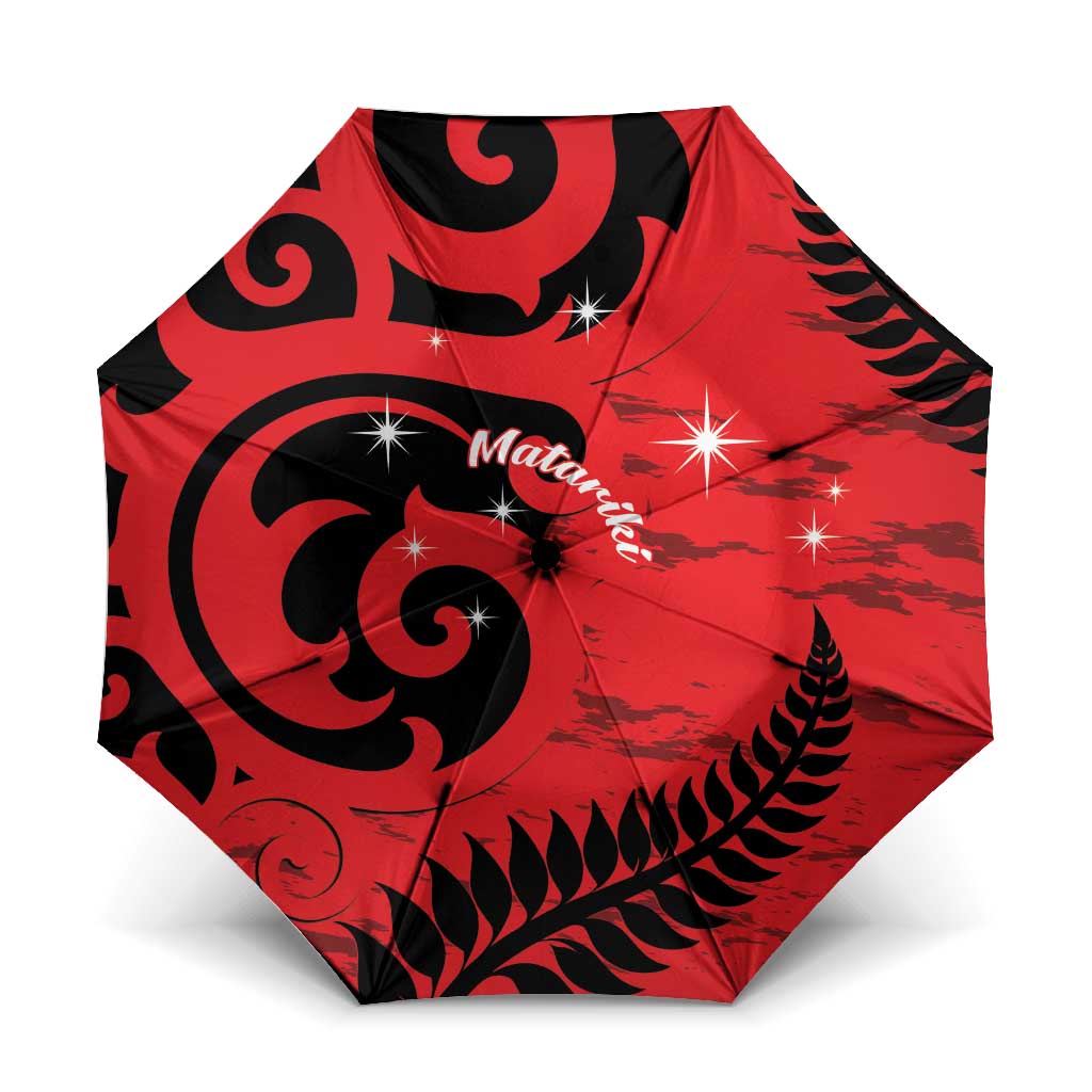 New Zealand Matariki Umbrella Maori New Year Koru Pattern