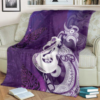 New Zealand Matariki Blanket Maori Manaia Galaxy Silver Fern Purple Color