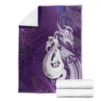 New Zealand Matariki Blanket Maori Manaia Galaxy Silver Fern Purple Color