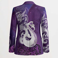 New Zealand Matariki Blazer Maori Manaia Galaxy Silver Fern Purple Color