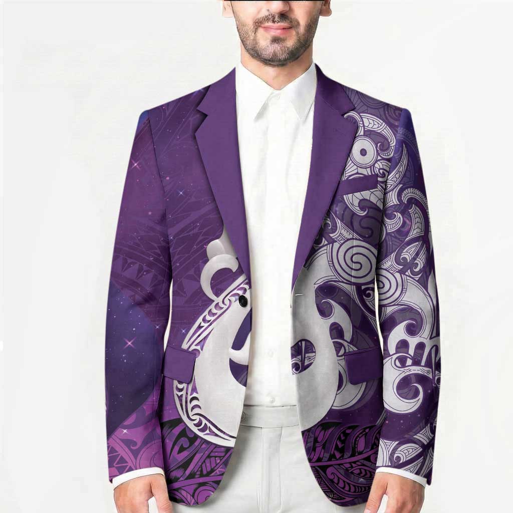 New Zealand Matariki Blazer Maori Manaia Galaxy Silver Fern Purple Color
