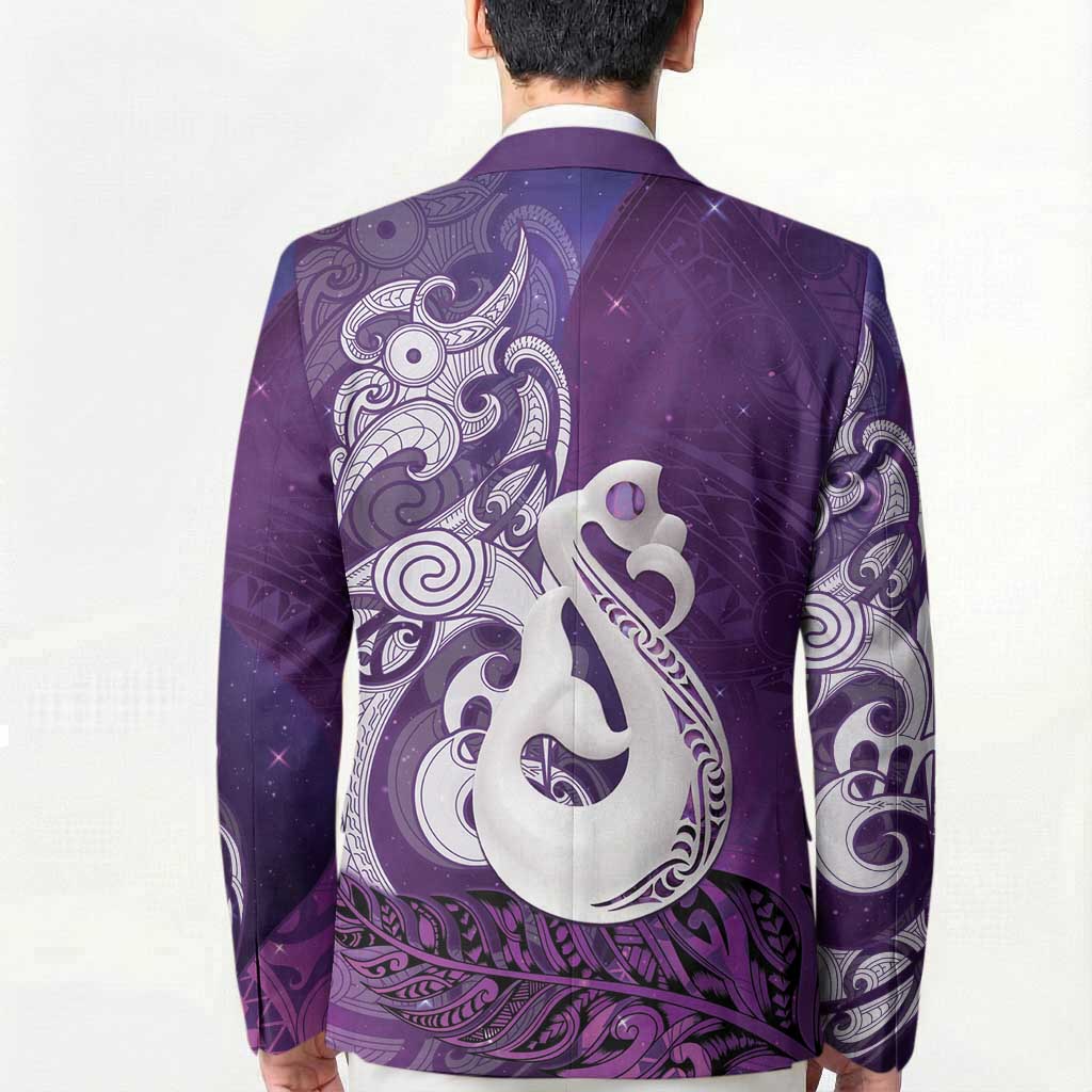 New Zealand Matariki Blazer Maori Manaia Galaxy Silver Fern Purple Color