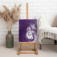 New Zealand Matariki Canvas Wall Art Maori Manaia Galaxy Silver Fern Purple Color