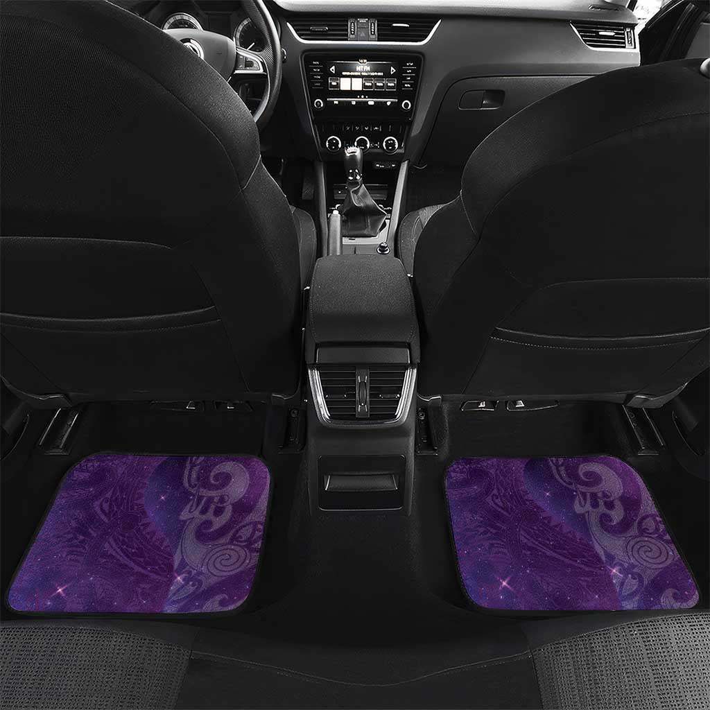 New Zealand Matariki Car Mats Maori Manaia Galaxy Silver Fern Purple Color