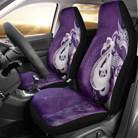 New Zealand Matariki Car Seat Cover Maori Manaia Galaxy Silver Fern Purple Color