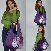 New Zealand Matariki Grocery Bag Maori Manaia Galaxy Silver Fern Purple Color