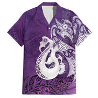 New Zealand Matariki Hawaiian Shirt Maori Manaia Galaxy Silver Fern Purple Color