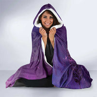 New Zealand Matariki Hooded Blanket Maori Manaia Galaxy Silver Fern Purple Color