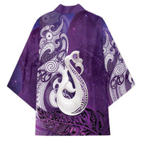 New Zealand Matariki Kimono Maori Manaia Galaxy Silver Fern Purple Color