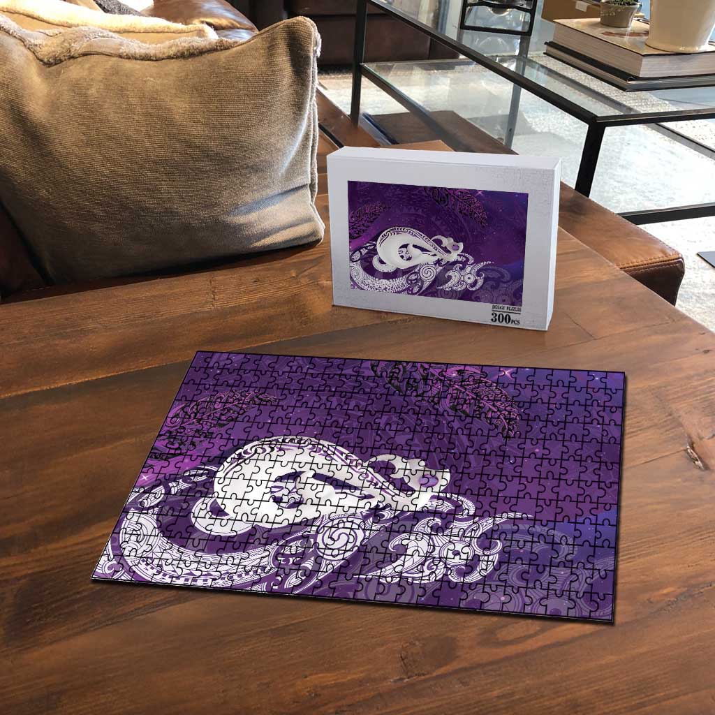 New Zealand Matariki Puzzle Maori Manaia Galaxy Silver Fern Purple Color