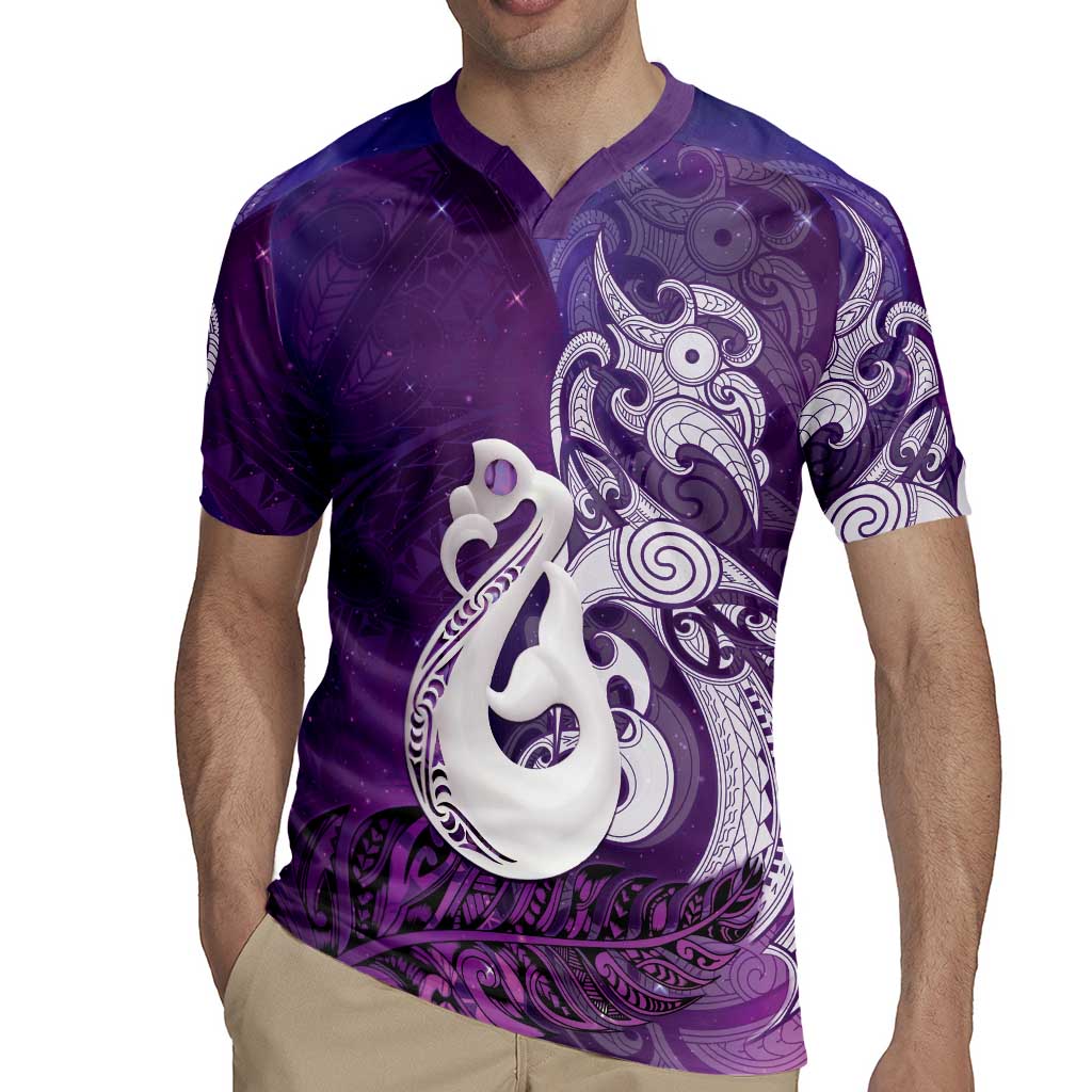 New Zealand Matariki Rugby Jersey Maori Manaia Galaxy Silver Fern Purple Color