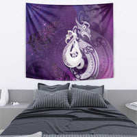 New Zealand Matariki Tapestry Maori Manaia Galaxy Silver Fern Purple Color