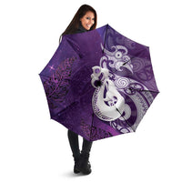 New Zealand Matariki Umbrella Maori Manaia Galaxy Silver Fern Purple Color