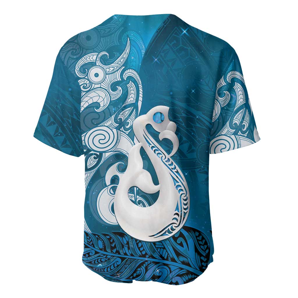 New Zealand Matariki Baseball Jersey Maori Manaia Galaxy Silver Fern Blue Color