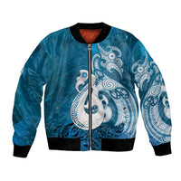 New Zealand Matariki Bomber Jacket Maori Manaia Galaxy Silver Fern Blue Color LT22 Unisex Blue - Polynesian Pride