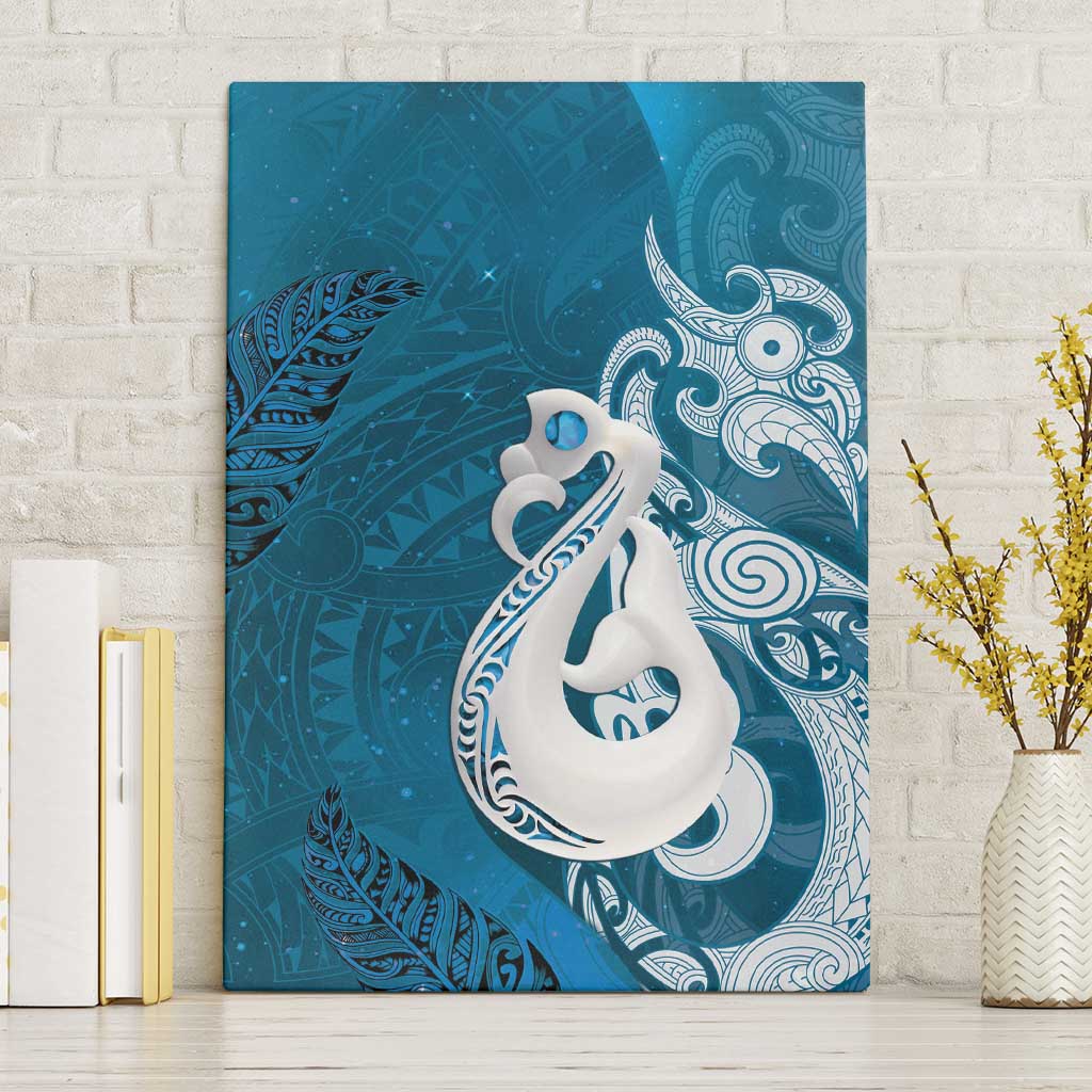 New Zealand Matariki Canvas Wall Art Maori Manaia Galaxy Silver Fern Blue Color