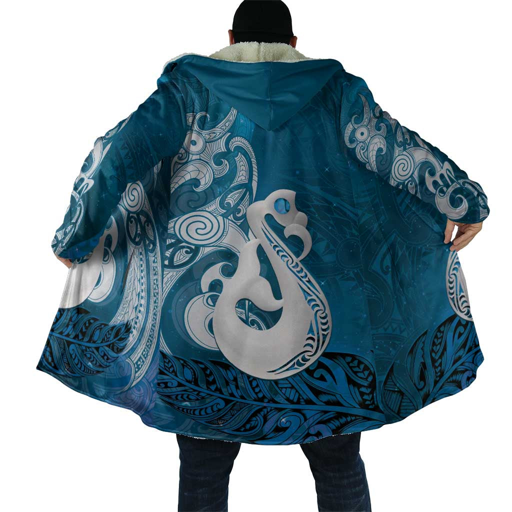 New Zealand Matariki Cloak Maori Manaia Galaxy Silver Fern Blue Color LT22 - Polynesian Pride