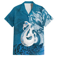 New Zealand Matariki Hawaiian Shirt Maori Manaia Galaxy Silver Fern Blue Color